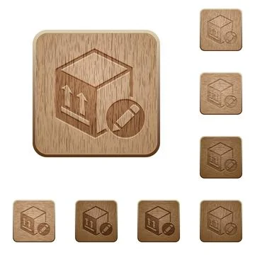 Package edit wooden buttons Illustration
