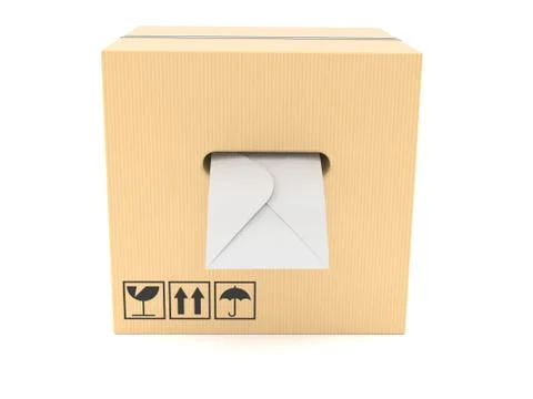 Package with envelope inside Stock Illustration