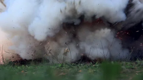 Package with explosives explodes Stock Footage 42135697