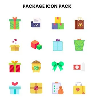 Package Flat Graphics Icons Pack Illustration