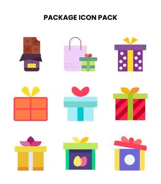 Package Flat Scalable Icons Pack Illustration