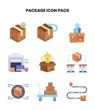 Package Flat Scalable Icons Pack Illustration