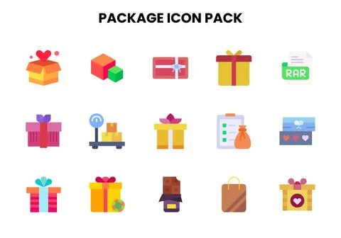 Package Flat UI Icons Pack Stock Illustration