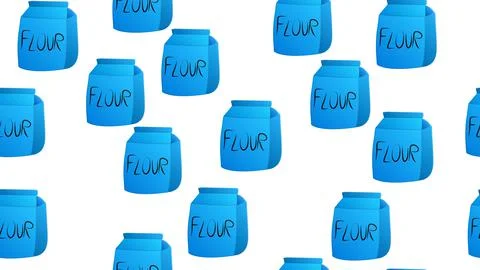 Package of flour on a white background. vector illustration, pattern. flour i Illustrazione stock