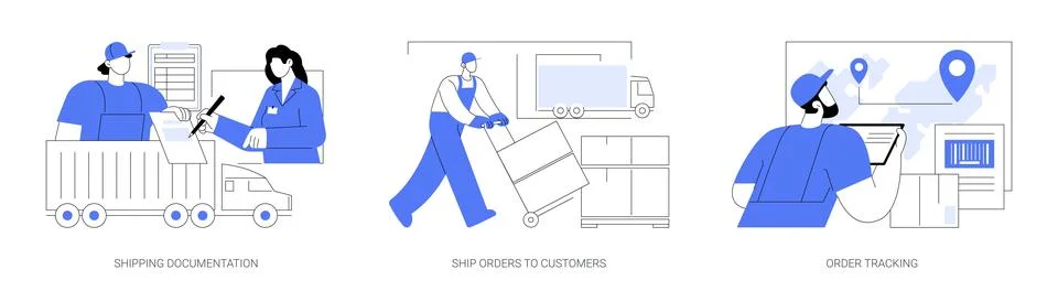 Package formation abstract concept vector illustrations. Stock Illustration
