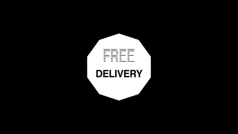 Package free delivery glitch text effect animation. Graphic overlay text abstrac Stock Footage 318595525
