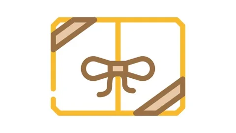Package gift box color icon animation Stock Footage 327271546