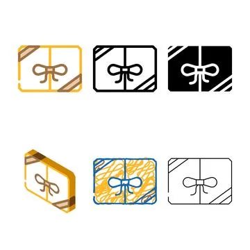 Package gift box color icon vector stylized イラスト素材