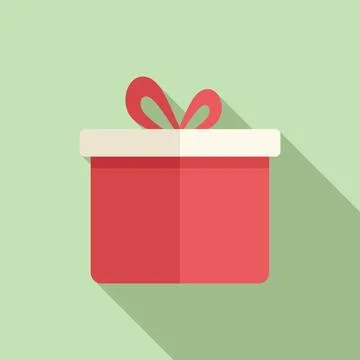 Package gift box icon flat vector. Stand valentine day 스톡 일러스트