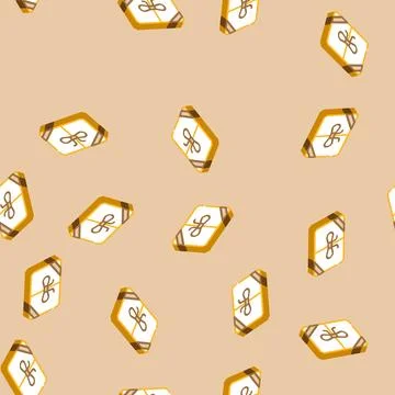 Package gift box isometric icon seamless pattern Illustrazione stock