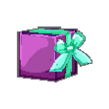Package gift box pixel art vector illustration Stock Illustration