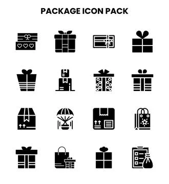 Package Glyph Scalable Icons Pack Stockillustratie
