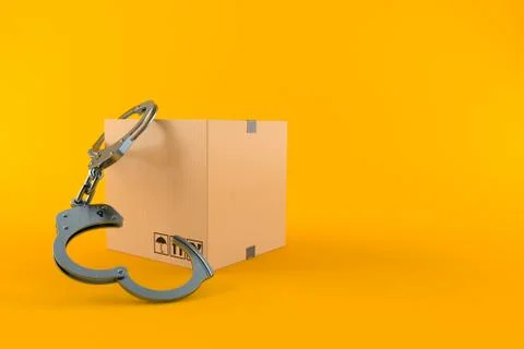 Package with handcuffs Stock Illustration