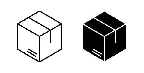 Package icon collection in black, Line icons, flat symbols 스톡 일러스트