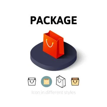Package icon in different style Stock Illustration