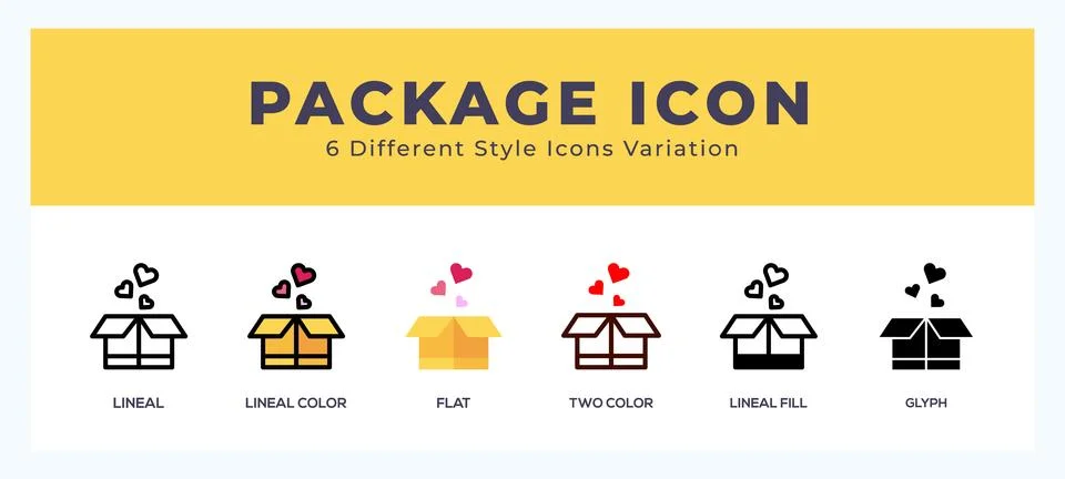 Package icon in different style vector illustration. イラスト素材