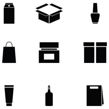 Package icon set Stock Illustration