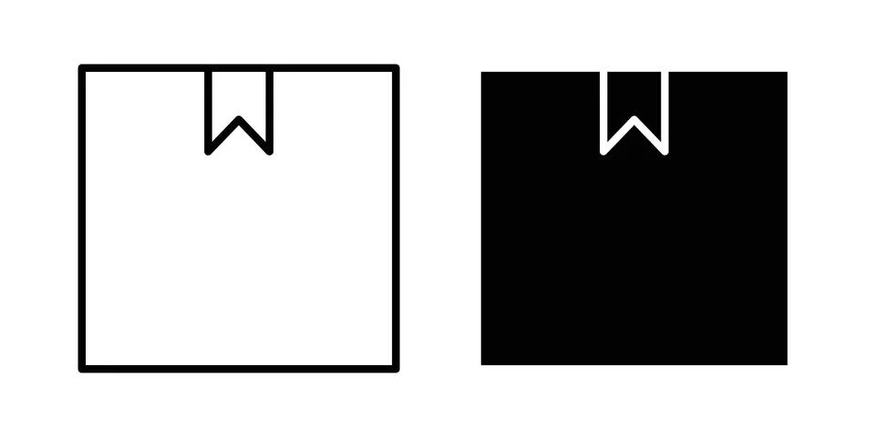 Package icon thin line and clipart style vector set イラスト素材