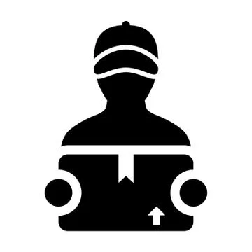 Package icon vector male logistics worker service person profile avatar Illustration