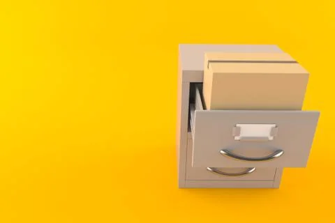 Package inside archive locker Stock Illustration