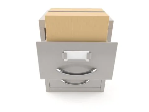 Package inside archive locker Stock Illustration