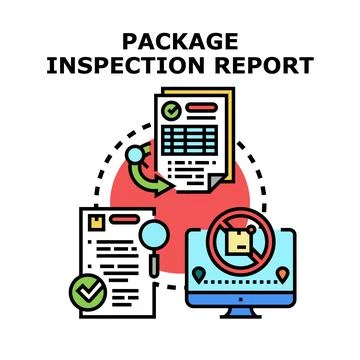 Package inspection report document research delivery monitoring 스톡 일러스트