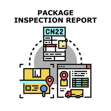 Package inspection report document tracking delivery process イラスト素材