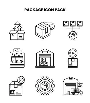 Package Line Design Icons Pack Stock-Illustration