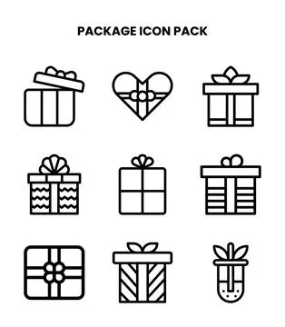 Package Line Icons Pack Ilustração Stock