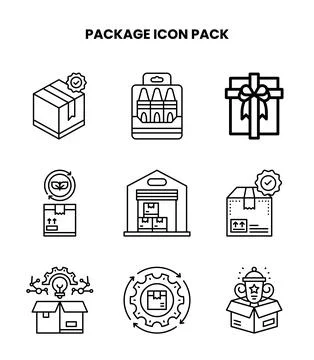 Package Line Icons Pack Stockillustratie