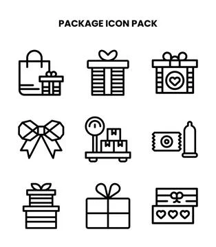 Package Line Icons Pack Stockillustratie