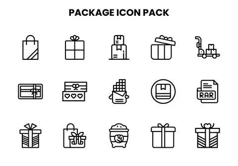 Package Line UI Icons Pack Illustrazione stock