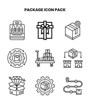 Package Line Vector Icons Pack イラスト素材