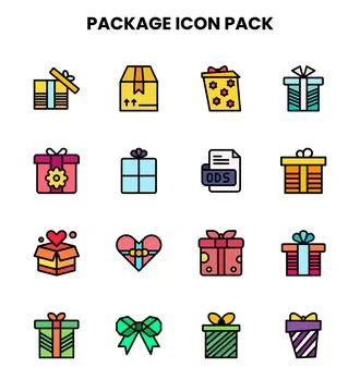 Package Lineal Color Vector Icons Pack 库存插图