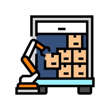 Package loading autonomous delivery color icon vector illustration 스톡 일러스트