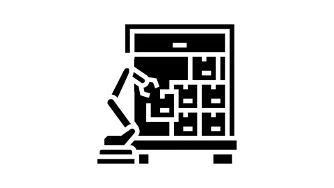 Package loading autonomous delivery glyph icon animation Video stock 326152274