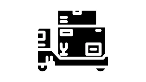 Package loading autonomous delivery glyph icon animation Video stock 326742898