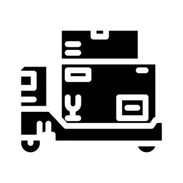 Package loading autonomous delivery glyph icon vector illustration Stock Illustration