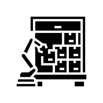Package loading autonomous delivery glyph icon vector illustration 스톡 일러스트