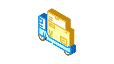 Package loading autonomous delivery isometric icon animation Video stock 327289936