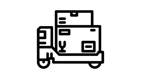 Package loading autonomous delivery line icon animation Video stock 326760250