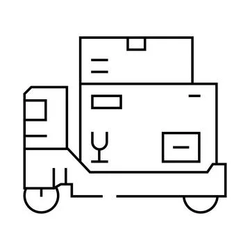 Package loading autonomous delivery line icon vector illustration Ilustración de archivo