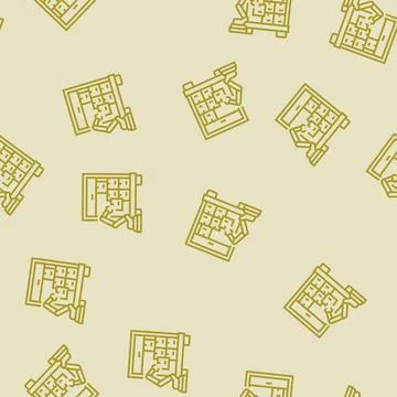 Package loading autonomous delivery line seamless pattern Illustrazione stock