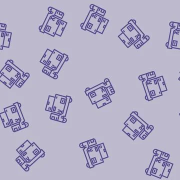 Package loading autonomous delivery line vector seamless pattern Illustrazione stock