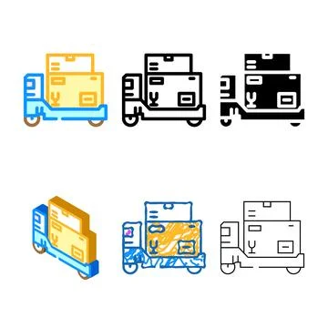 Package loading mix autonomous delivery color icon vector Stock Illustration