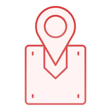 Package location flat icon. Cargo location red icons in trendy flat style. Map Stock Illustration