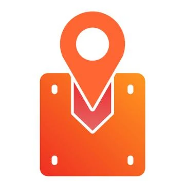 Package location flat icon. Cargo location color icons in trendy flat style. Map Stock Illustration