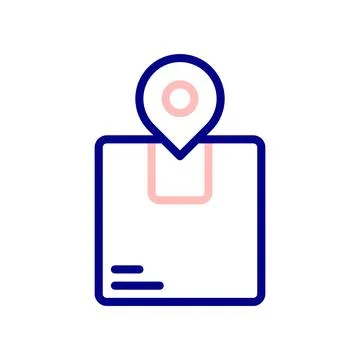 Package Location icon, to track the shipment. Stock Illustration