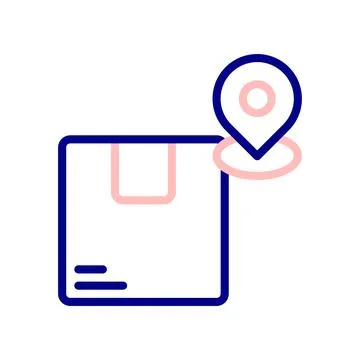Package Location icon, to track the shipment. Stock Illustration