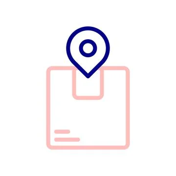 Package Location icon, to track the shipment. Stock Illustration
